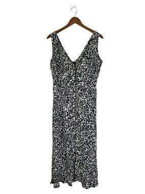 Nobody’s Child Size 4 Navy Ivory Clio Floral Midi Autumn Wedding Guest Dress